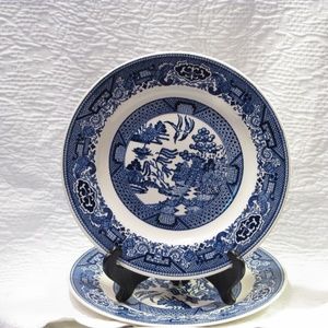 2 Willow Ware by Royal China, underglaze A56